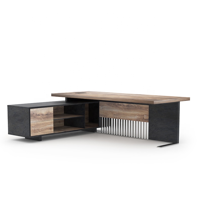 Mdf  L Shaped Boss table design modern Ceo Manager Office Desk Executive Wooden Office Table For Off