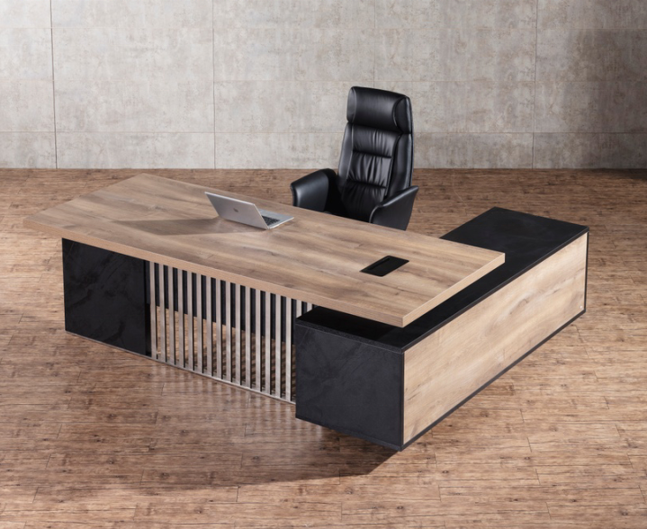 Mdf  L Shaped Boss table design modern Ceo Manager Office Desk Executive Wooden Office Table For Off