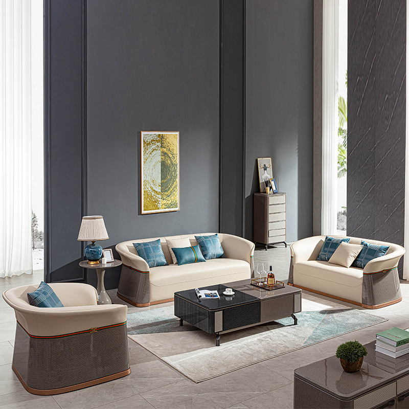 new design elegant home salon furniture sets sofa set lounge napa leather tufted modern luxury sofa 