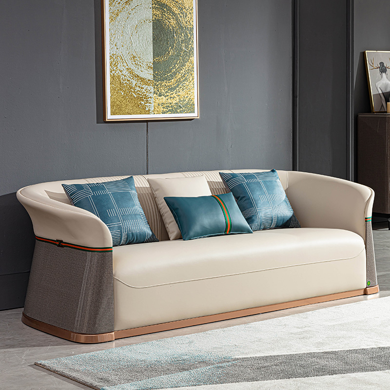 new design elegant home salon furniture sets sofa set lounge napa leather tufted modern luxury sofa 