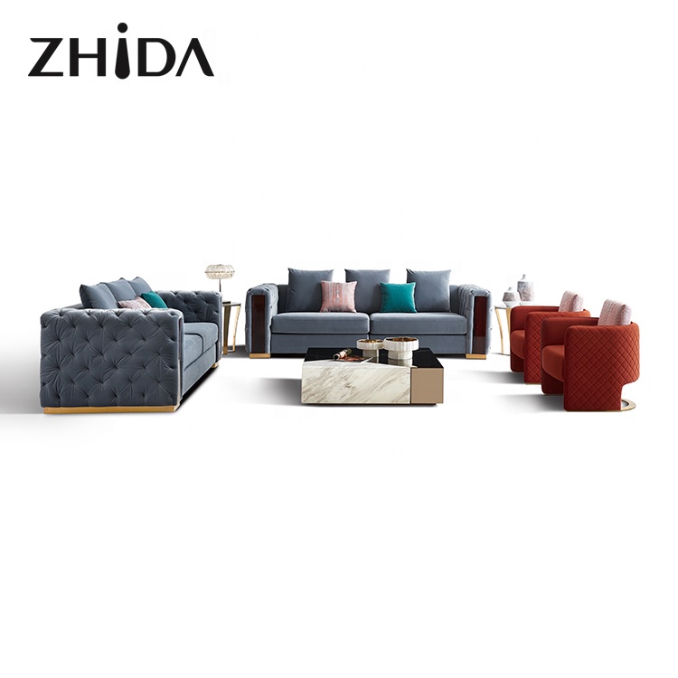 Factory Furniture supplying wholesale home furniture light luxury living room furniture sofa sets pr