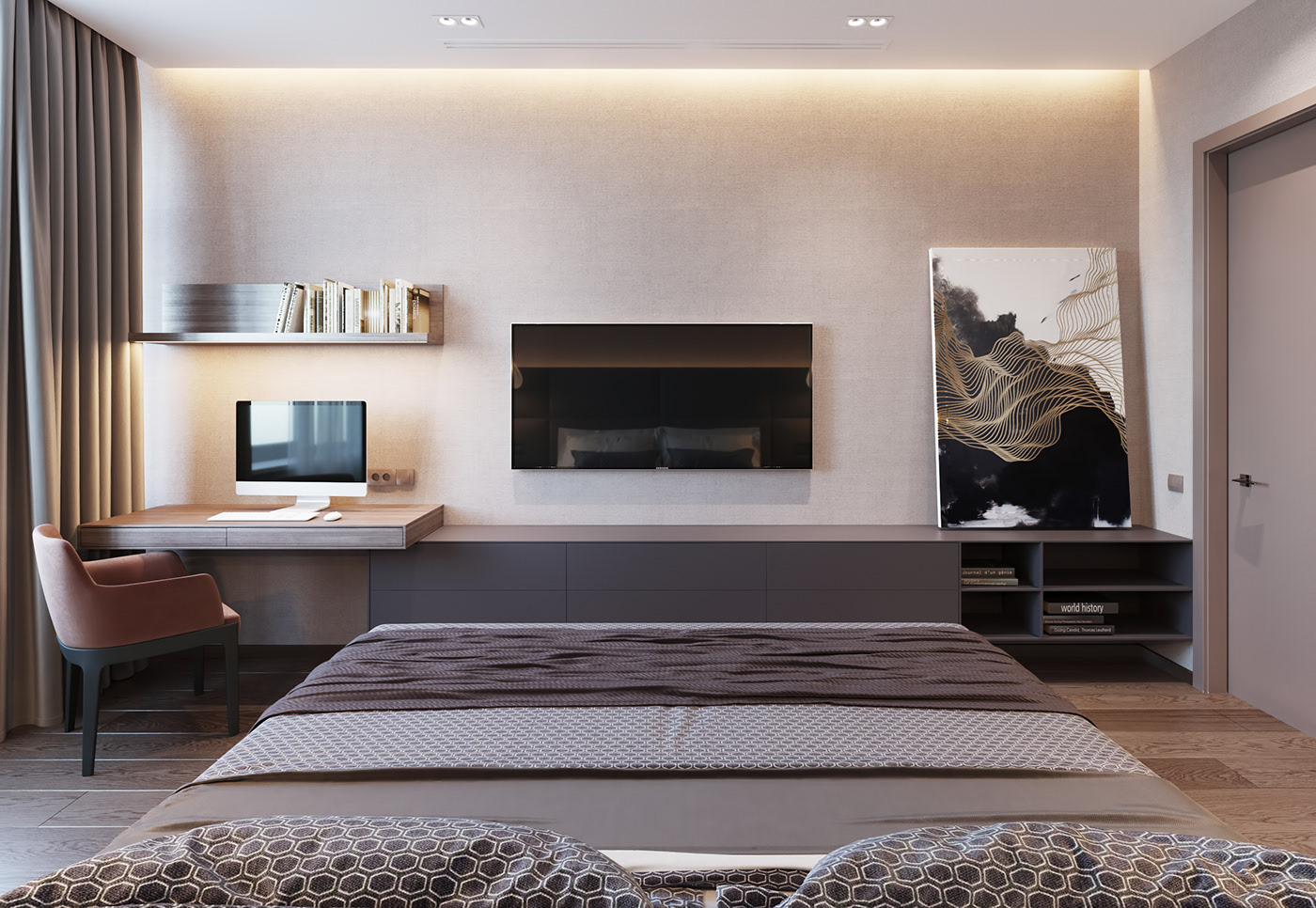 CREATION Delta Hotel High Class Luxury Light Oak Wood Veneer Hotel Furniture For Hotel Project