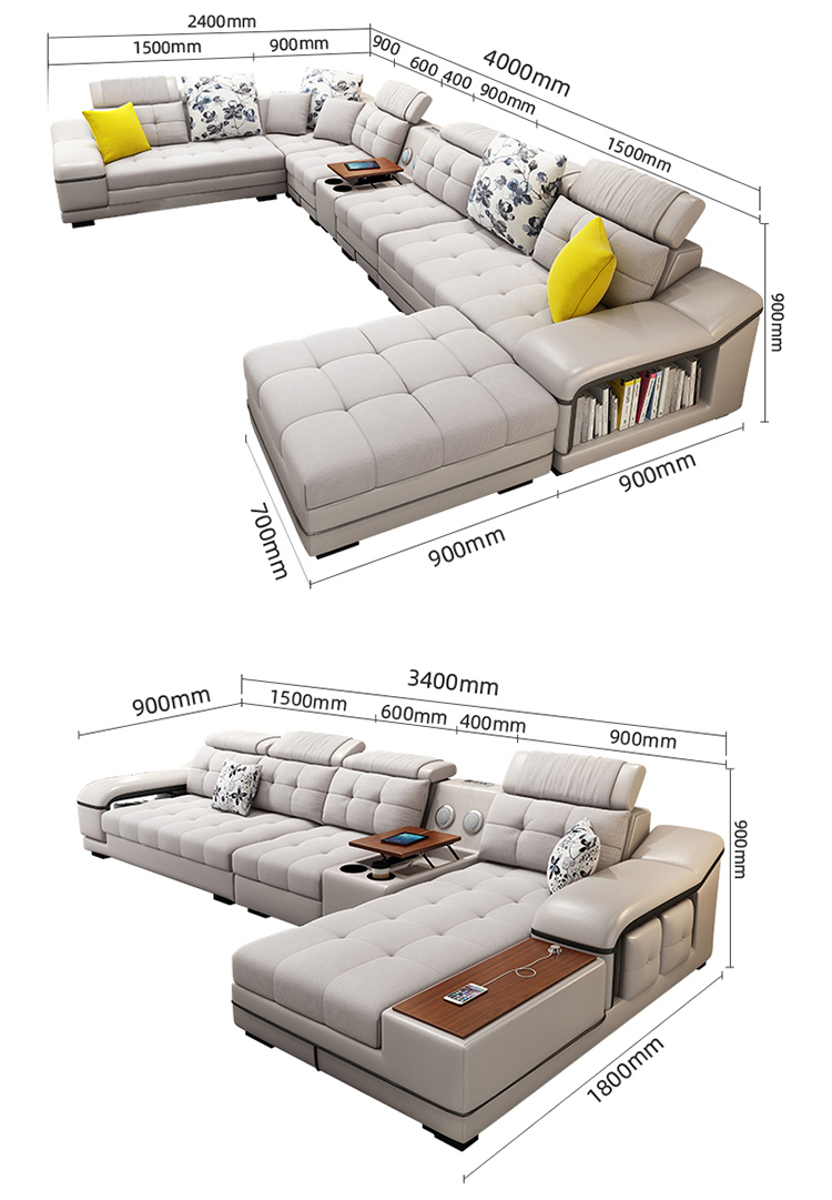wooden home furniture living room modern simple sectional function luxury l shape recliner sofa set 