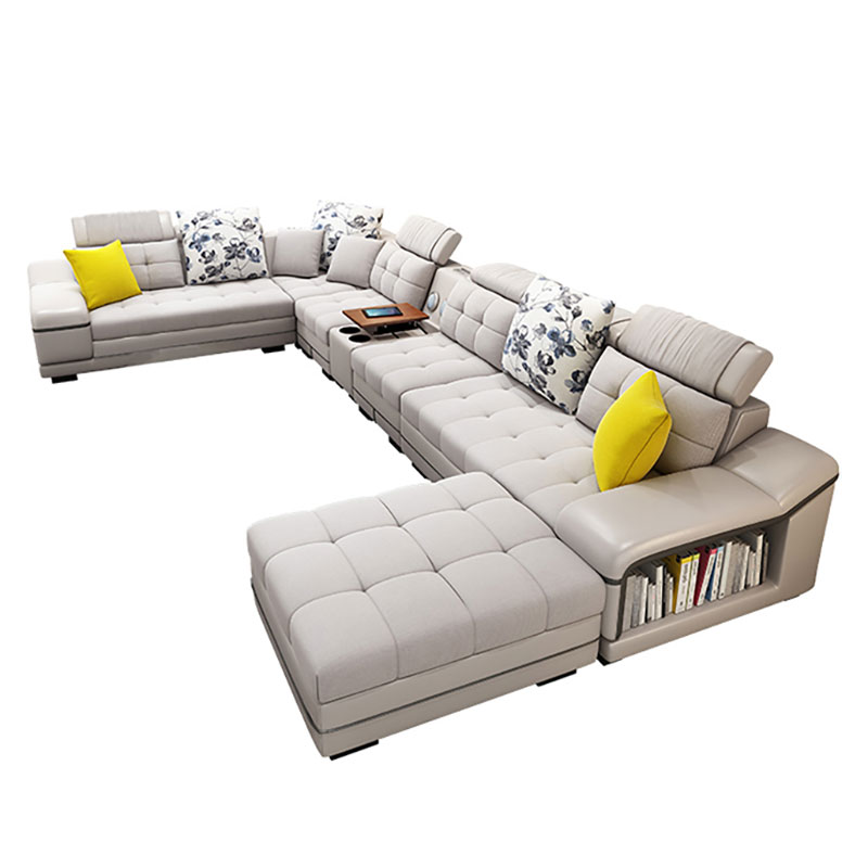 wooden home furniture living room modern simple sectional function luxury l shape recliner sofa set 