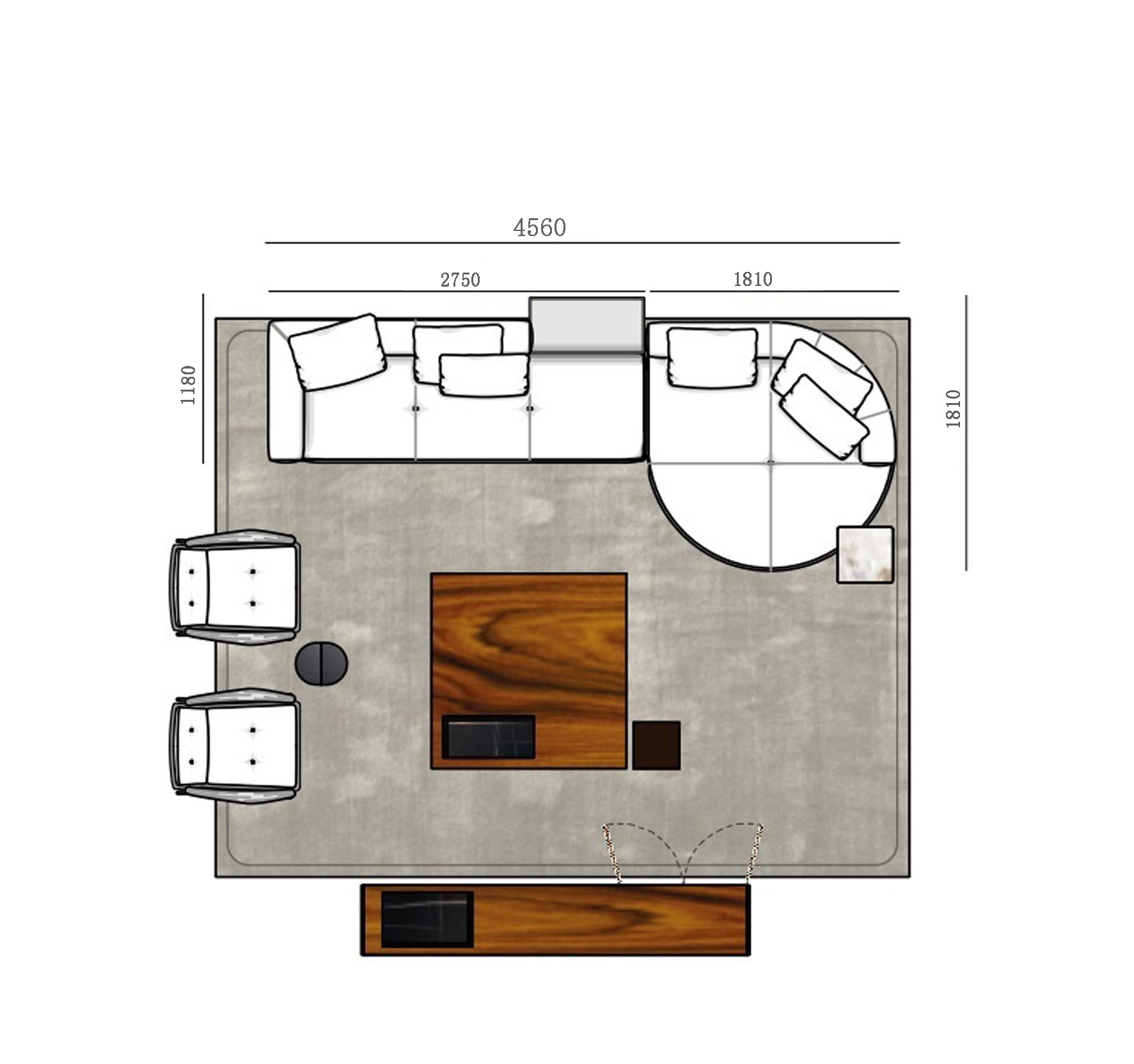 Italian Minimalist Style Comfortable Fabric Sectional Sofa Living Room Furniture hotel Home U-Shape 