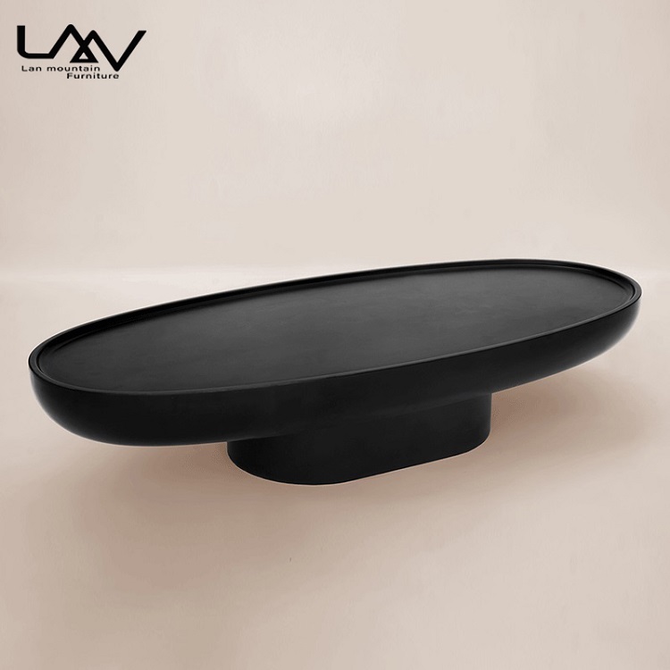 Modern simple design oval living room hotel villa natural travertine marble coffee table furniture