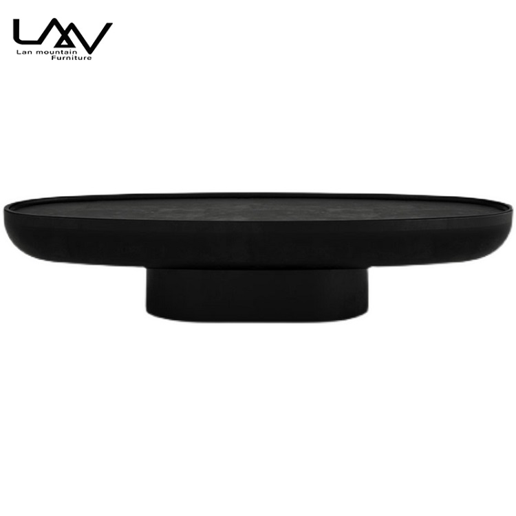 Modern simple design oval living room hotel villa natural travertine marble coffee table furniture