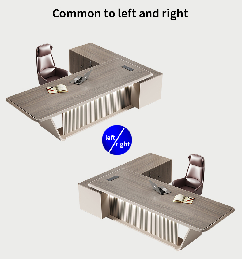 Manufacturer Modern Design Luxury Office Table Glossy L Shape Ceo Executive Desk High End Wooden Cha