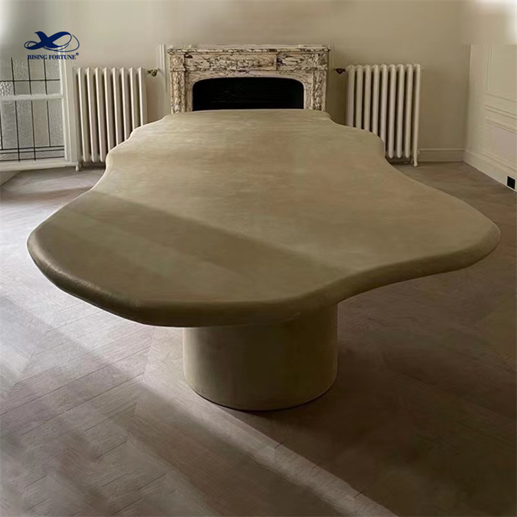 Luxury living room furniture modern natural travertine marble top coffee table round shaped tea tabl