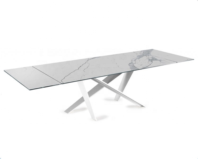 Modern Home Furniture Dinning Room Table Sets Steel Ceramic glass  Dining Table Product