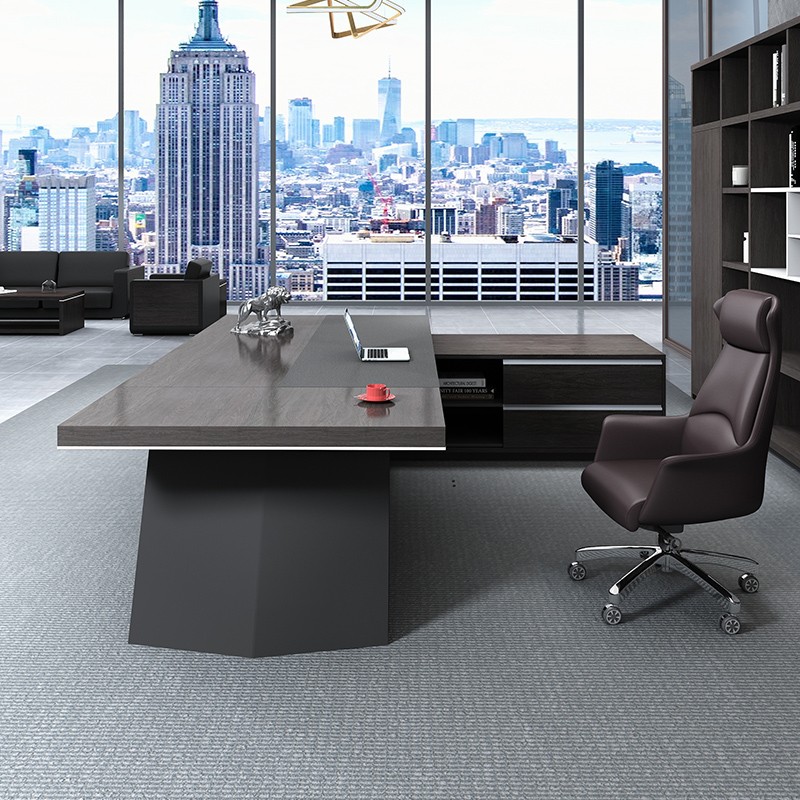 Modern office furniture with design style boss's wooden desk executive L-shaped desk computer desk