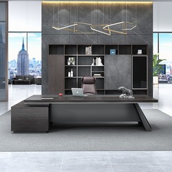 Modern office furniture with design style boss's wooden desk executive L-shaped desk computer desk