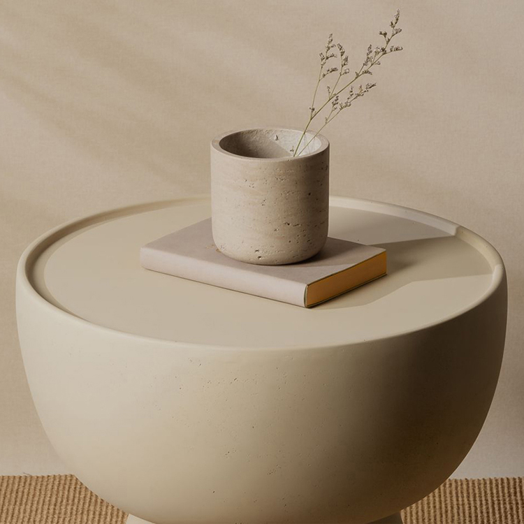 Luxury Modern Round Marble Coffee Table Nordic Lift Top Lobby Oval Concrete Coffee Side Table Custom