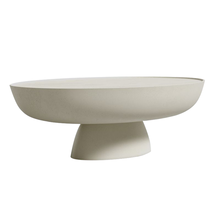 Luxury Modern Round Marble Coffee Table Nordic Lift Top Lobby Oval Concrete Coffee Side Table Custom