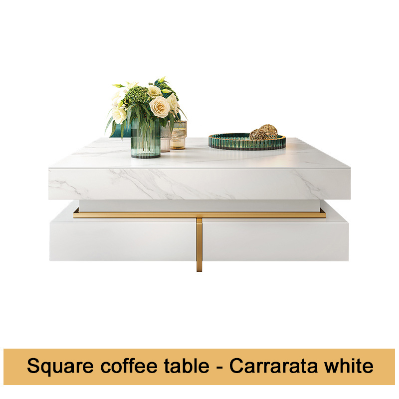 Slate coffee table TV cabinet combination light luxury modern square coffee table living room home I