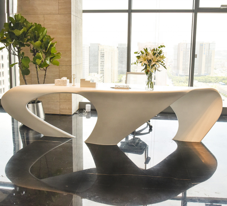 Custom made office desk acrylic solid surface unique design office furniture executive luxury office