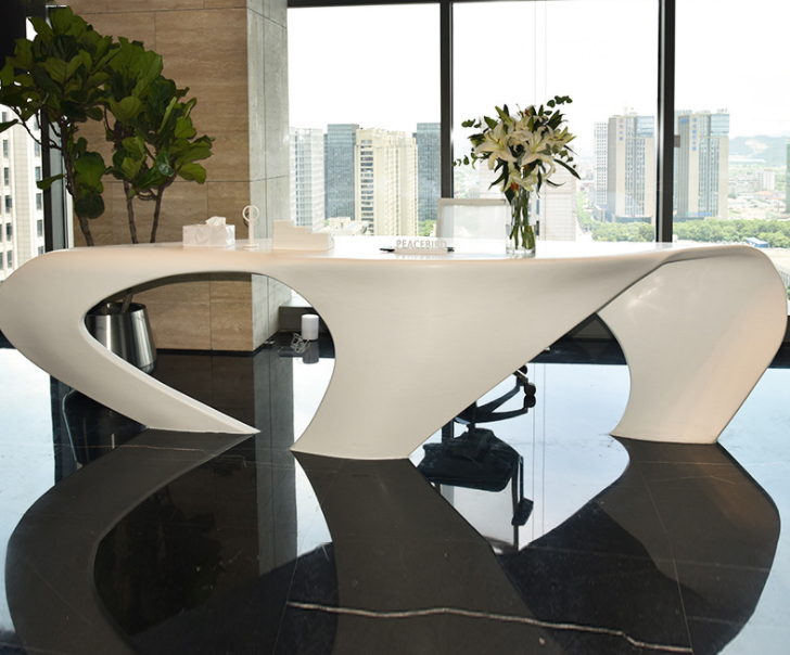 Custom made office desk acrylic solid surface unique design office furniture executive luxury office