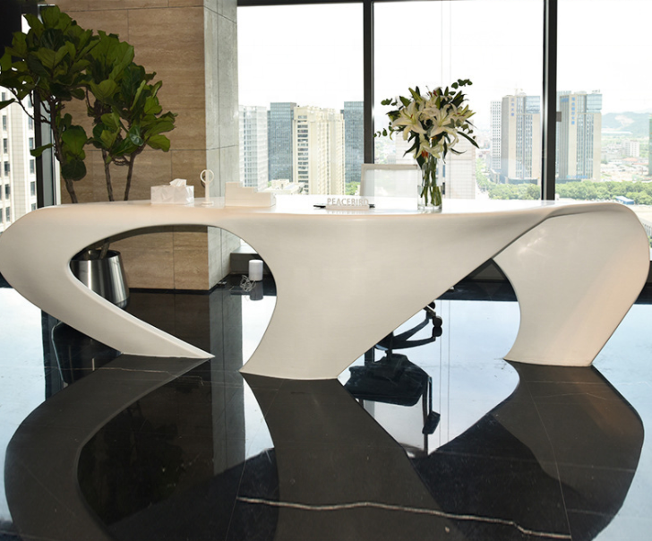Custom made office desk acrylic solid surface unique design office furniture executive luxury office