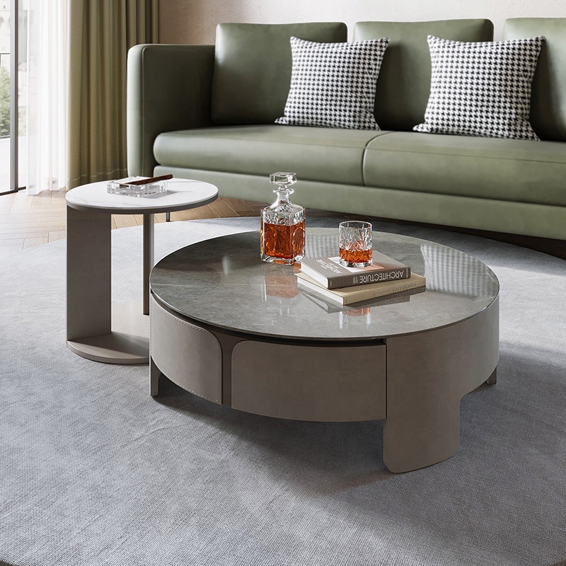 Italian new style modern living room furniture rock board coffee table picture mother light luxury c