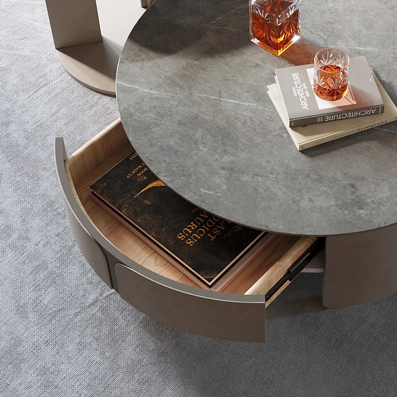 Italian new style modern living room furniture rock board coffee table picture mother light luxury c
