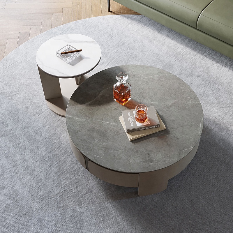 Italian new style modern living room furniture rock board coffee table picture mother light luxury c