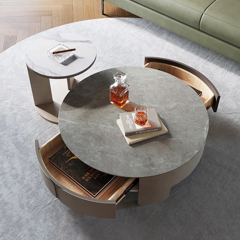 Italian new style modern living room furniture rock board coffee table picture mother light luxury c
