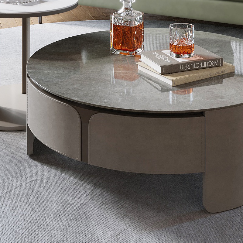 Italian new style modern living room furniture rock board coffee table picture mother light luxury c