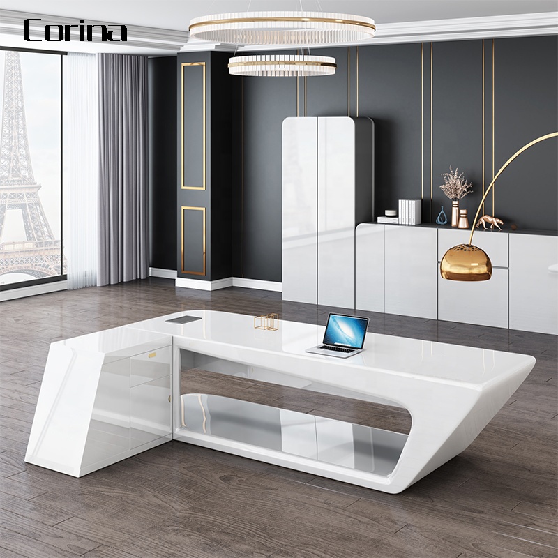 Discount price custom made office desk set company office table artificial stone modern design desk 