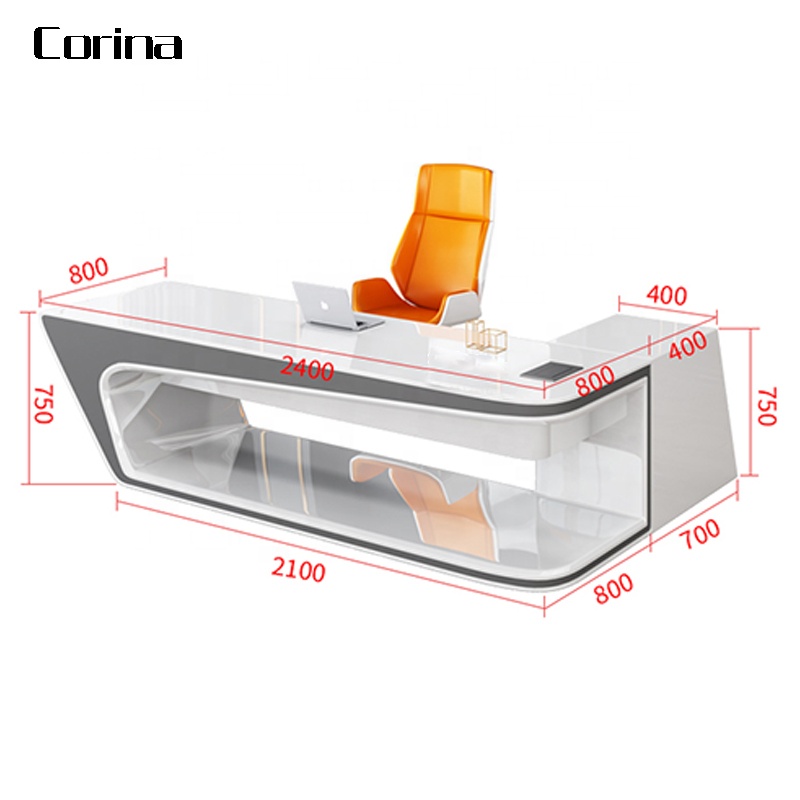 Discount price custom made office desk set company office table artificial stone modern design desk 