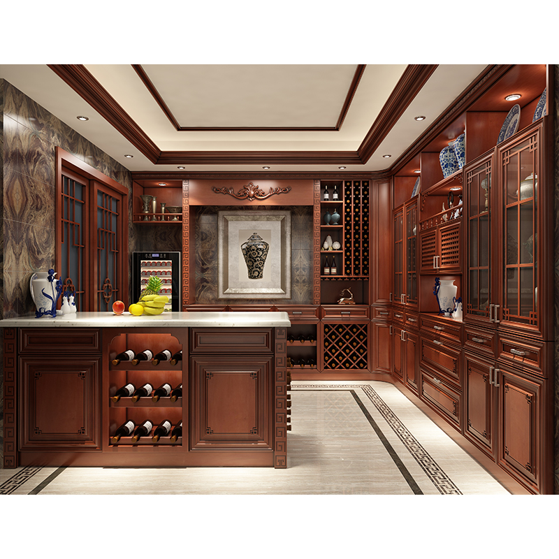 Kejia Solid Wood Living Room Furniture Cooler Modern Luxury Drinks Home Bar Glass Wine Cellar Displa