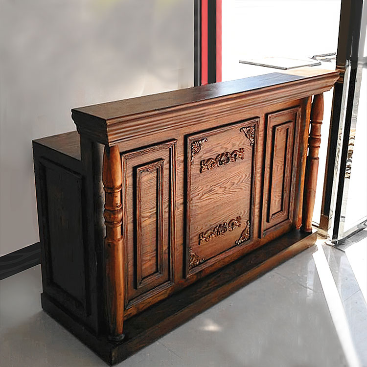 Retro Cashier Desk Front Desk Beauty Salon Barber Shop Furniture Three Color Reception Desk