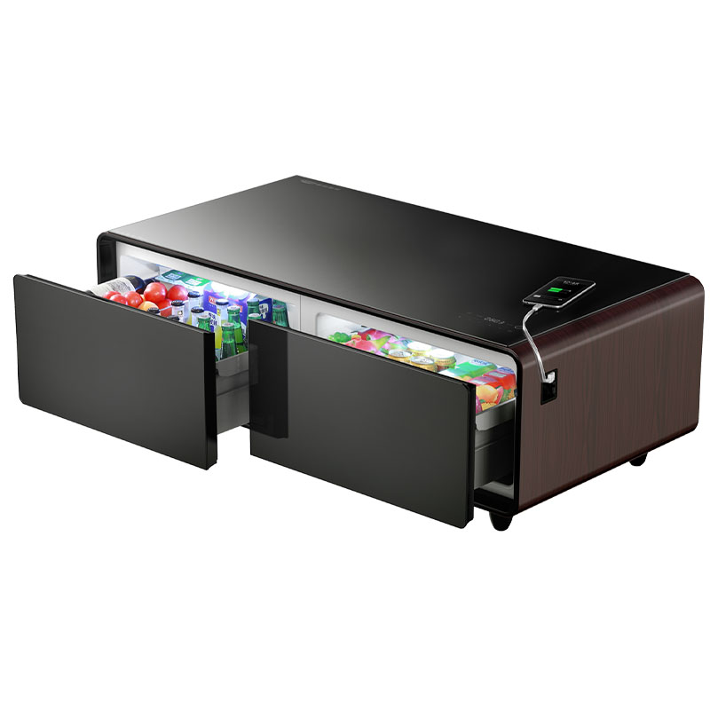 TB135 Smart Coffee Table Tooth Speaker Modern Design Smart Home Furniture with Built-in Refrigerator