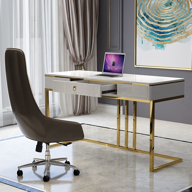 2022 Post-modern Nordic affordable luxury desk modern simple office desk and chair creative home stu