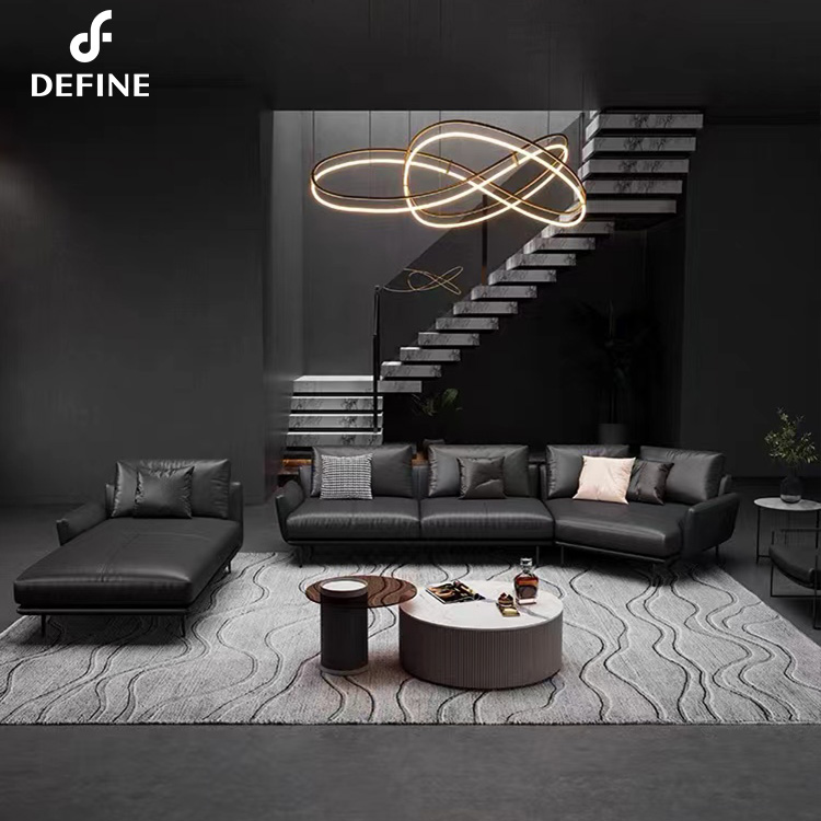 Brown new arrival leather sofa with arm 3 seater living room sofa set furniture