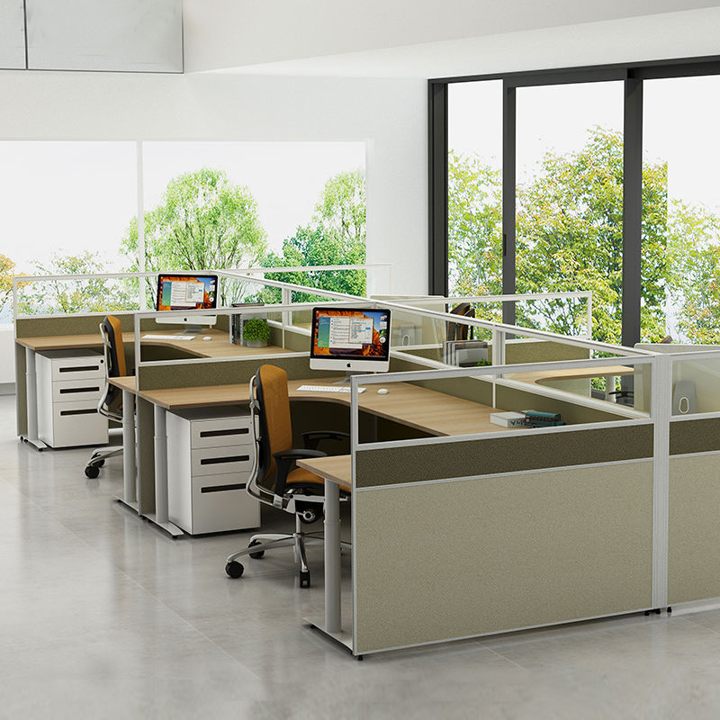 Modular cubical work station desk 120 degree office workstation pc for 2 4 6 persons workstation off