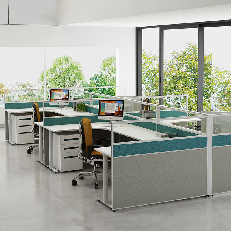 Modular cubical work station desk 120 degree office workstation pc for 2 4 6 persons workstation off