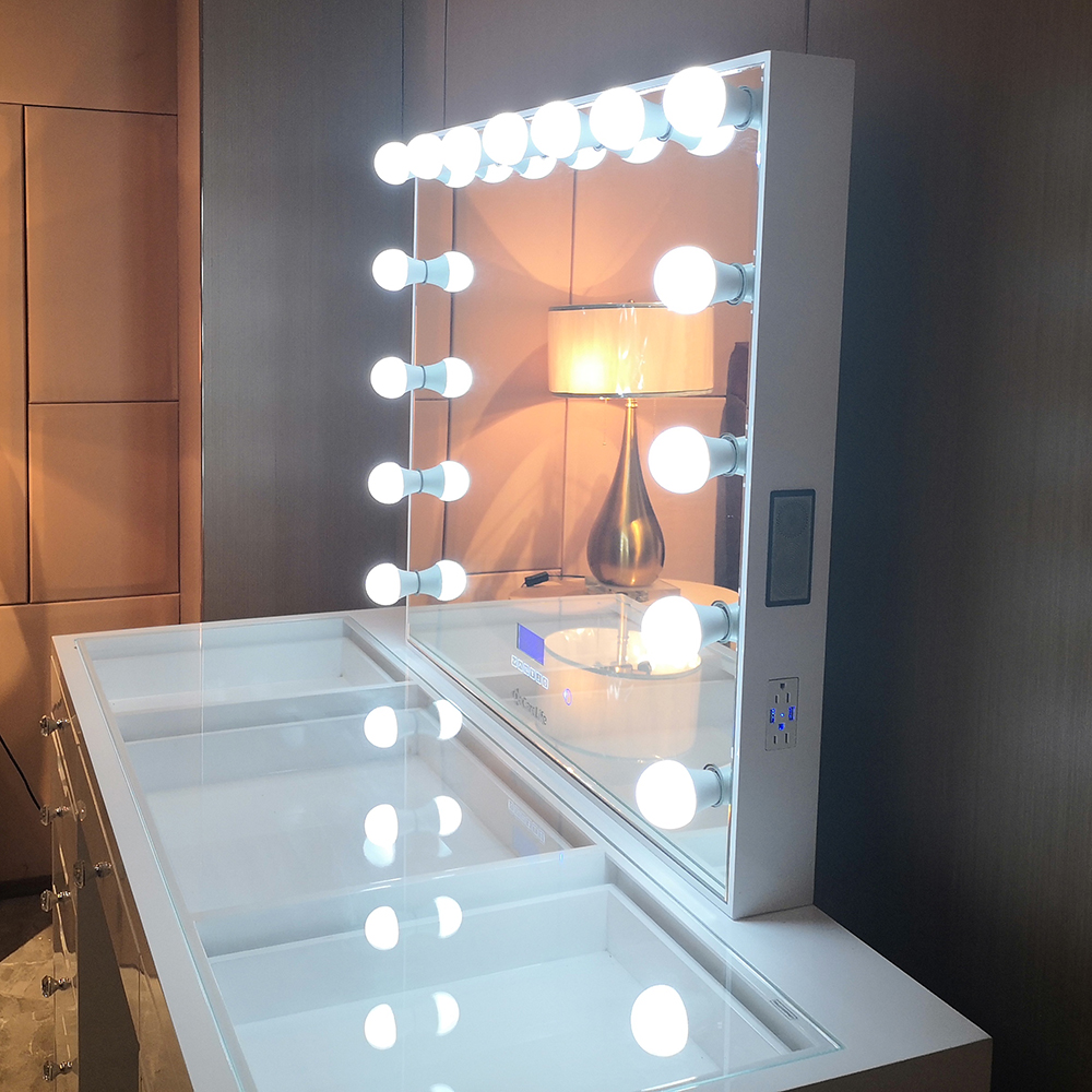 Docarelife Home Furniture Modern Dressing Vanity Desk Makeup Girls Table Dresser with Mirror
