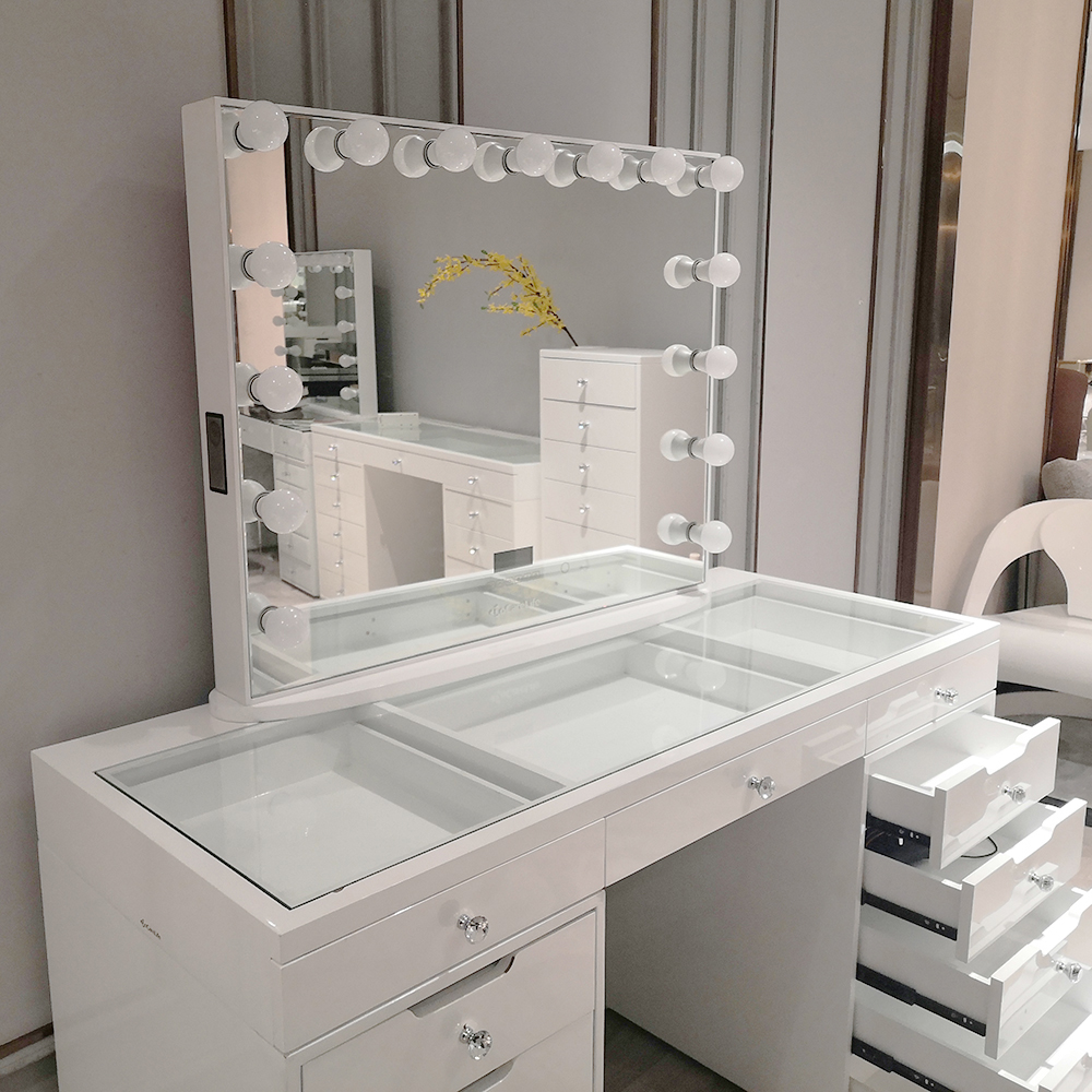 Docarelife Home Furniture Modern Dressing Vanity Desk Makeup Girls Table Dresser with Mirror