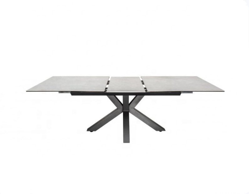 Italian  Black Powder Coated Painting Cross legs Two Extension Slide Panel Concrete Colored Ceramic 