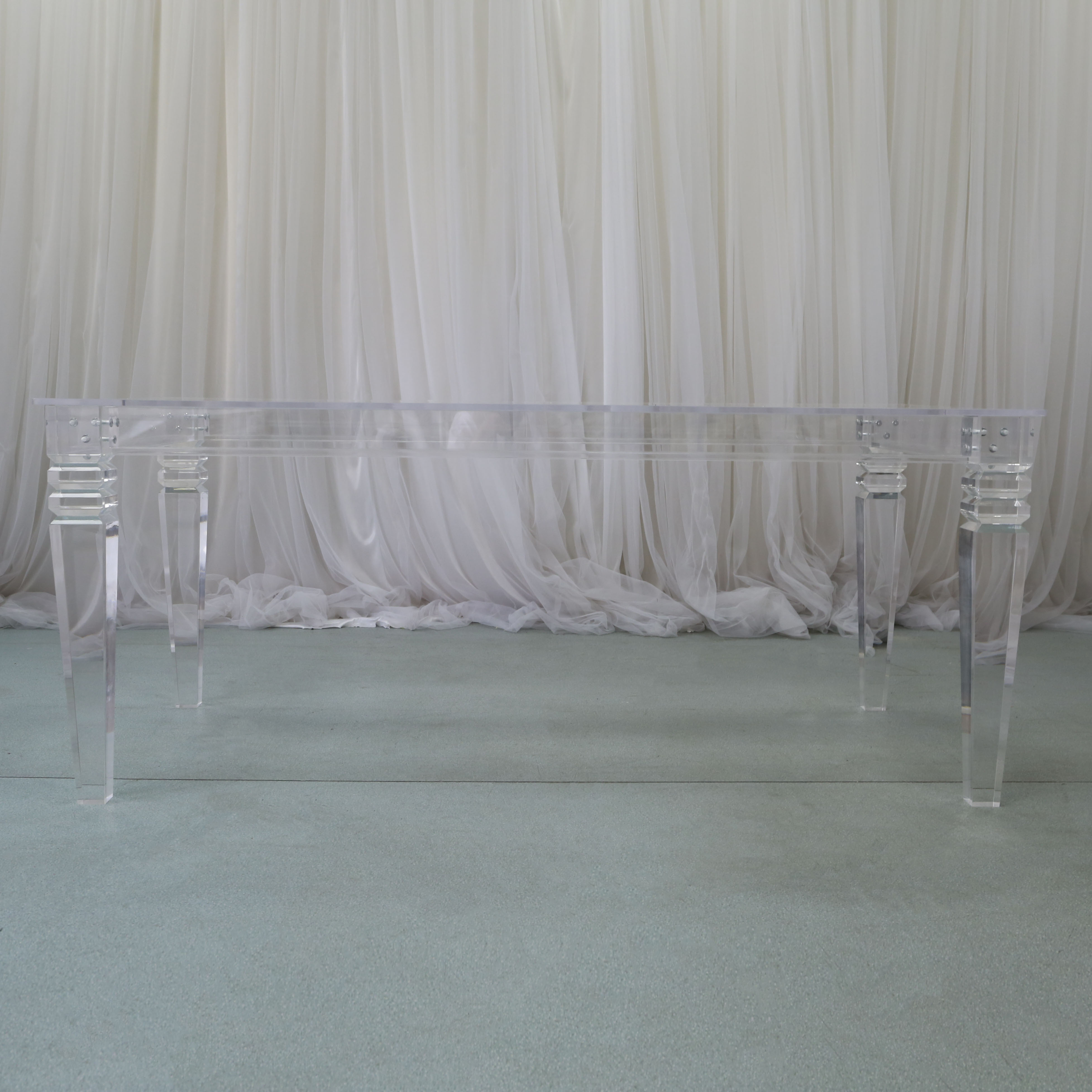 BJ220402-4 Clear Acrylic Pvc Wedding Centerpieces For Tables Rectangle Table Wedding Decoration