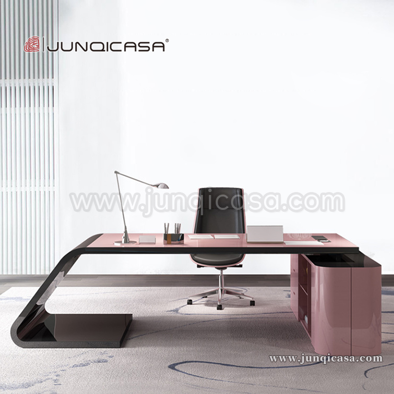 Latest unique design I shape executive office desk modern office furniture table ceo manager tables