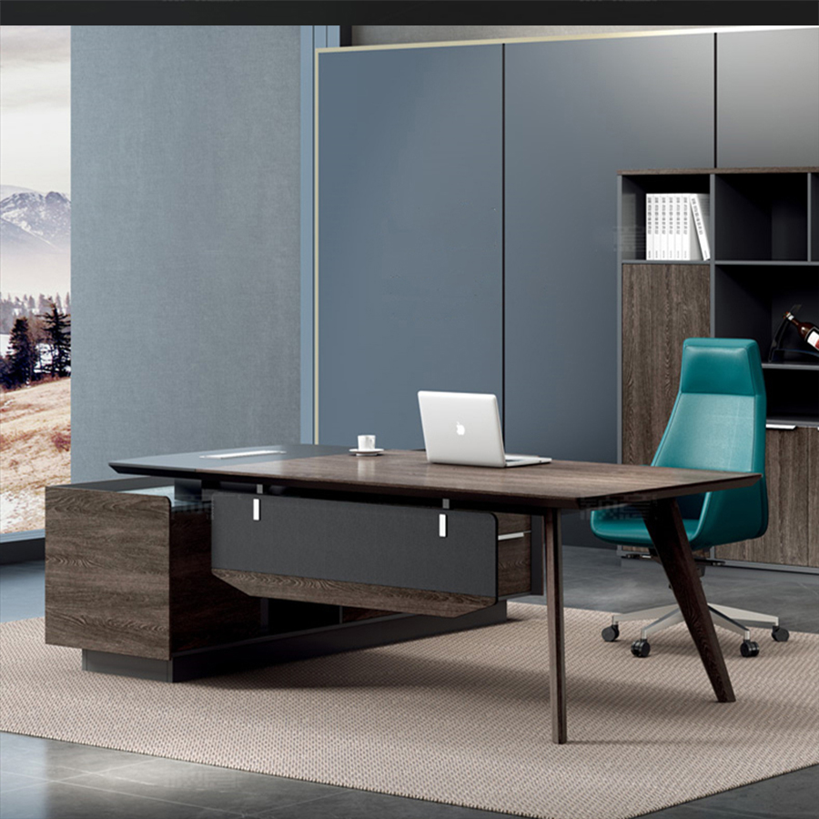 Luxury Office Furniture Modern L Shaped Melamine Wooden Manager Executive Office Table Desk desk set