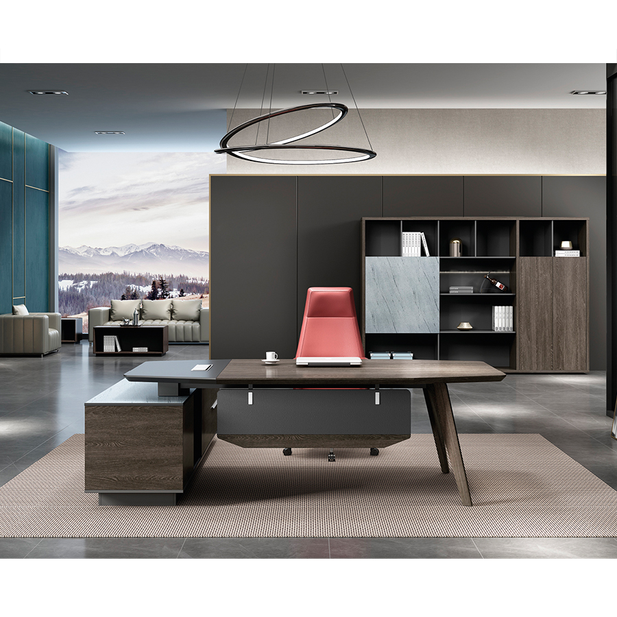 Luxury Office Furniture Modern L Shaped Melamine Wooden Manager Executive Office Table Desk desk set
