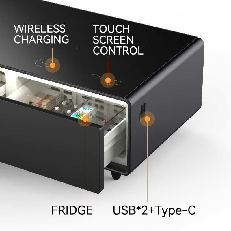 2022 Modern luxury living room furniture touch bluetooth refrigerator wireless charging speaker USB 