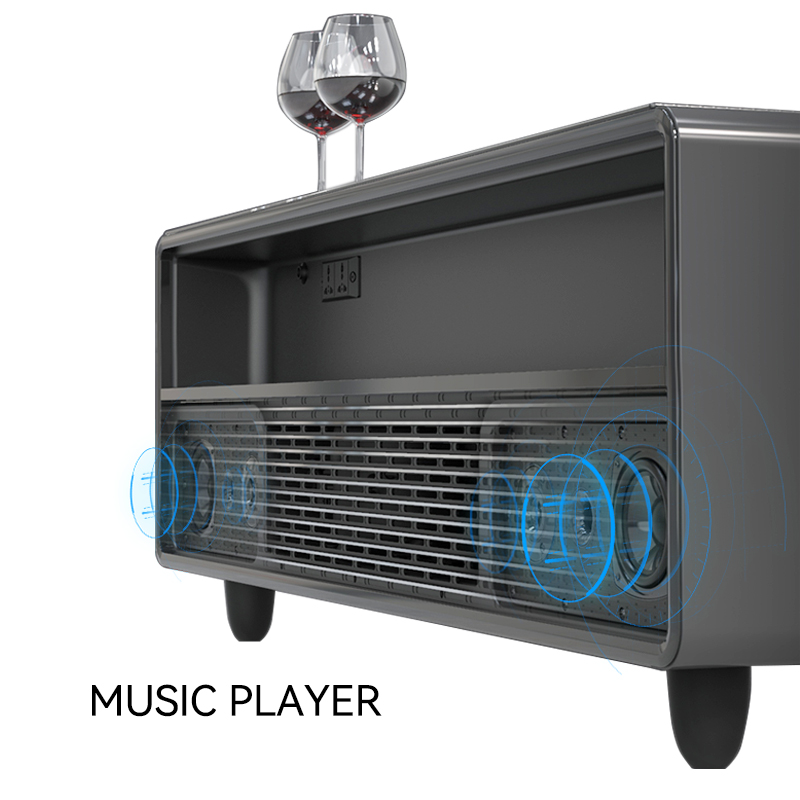 2022 Modern luxury living room furniture touch bluetooth refrigerator wireless charging speaker USB 