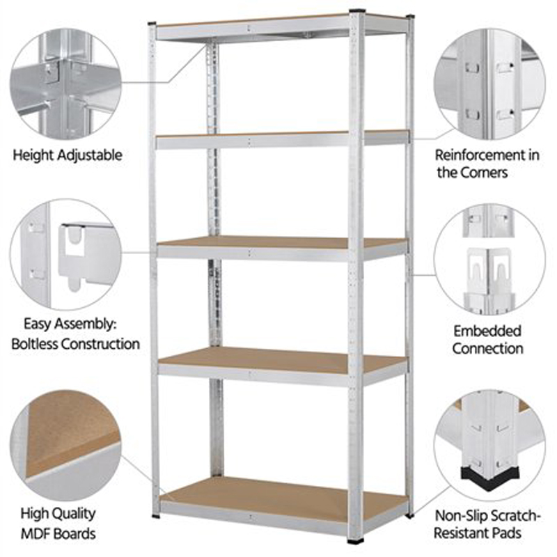 5 Tiers Boltless Storage Racking Garage Shelving S