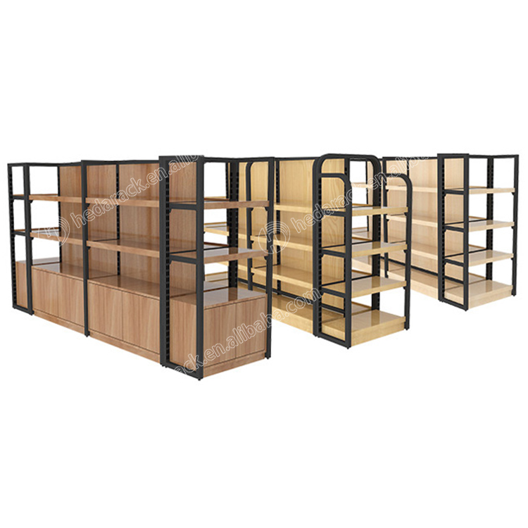 Customized Retail cosmetics store wood display she
