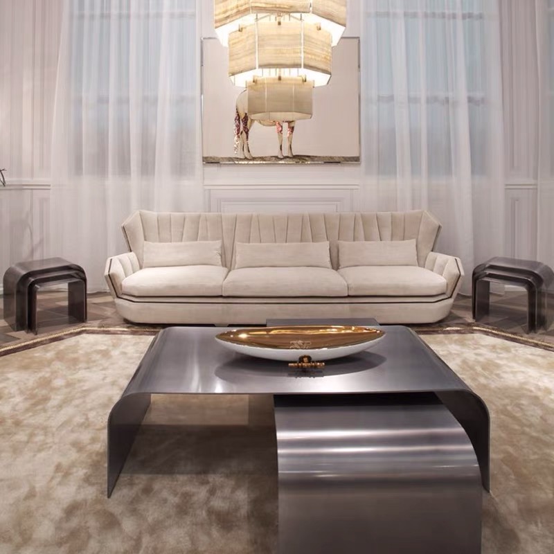 Nordic modern living room sofa manufacturers L shaped velvet fabrics Luxury corner modular sofa sect