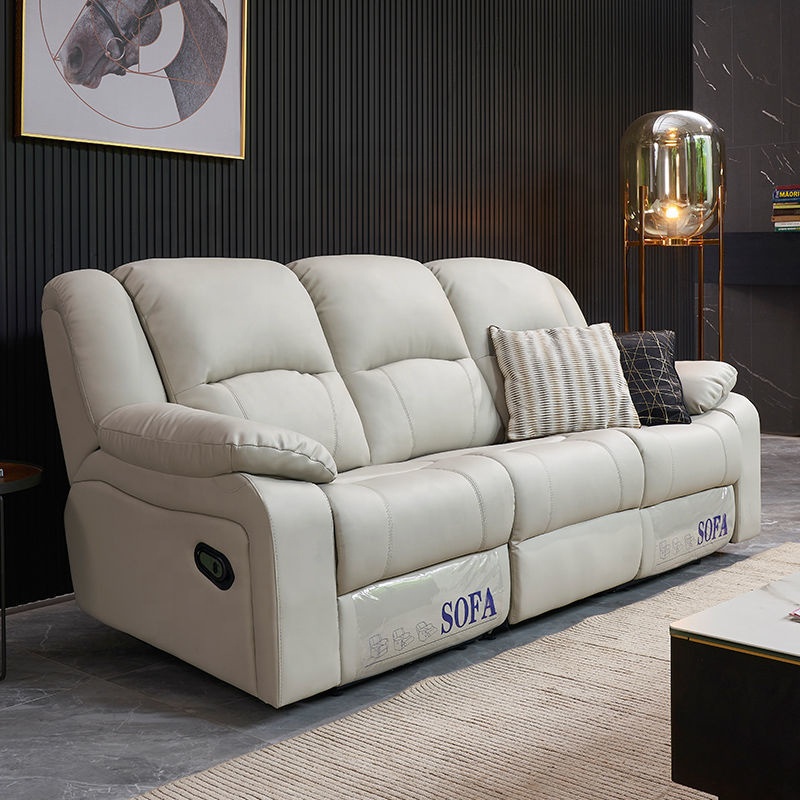 Newest Home Furnitures Reclining Living Room Sofa Set Recliner Genuine Leather Sectional