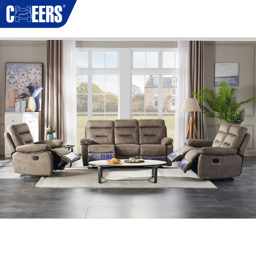 MANWAH CHEERS New Design Fabric Reclining Living Room Sofa Recliner Sofa Set for Living Room Furnitu